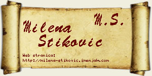 Milena Stiković vizit kartica